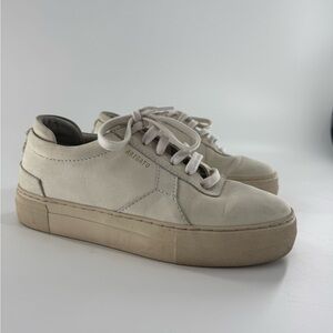 AXEL ARIGATO Cream / very light grey Low-Top Suede Sneakers Size EU 37, 6.5 US